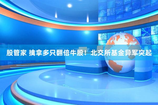 股管家 擒拿多只翻倍牛股！北交所基金异军突起