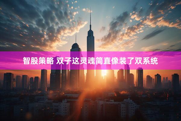 智股策略 双子这灵魂简直像装了双系统