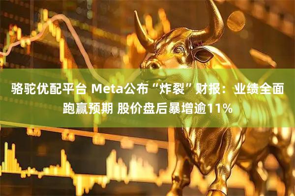 骆驼优配平台 Meta公布“炸裂”财报：业绩全面跑赢预期 股价盘后暴增逾11%